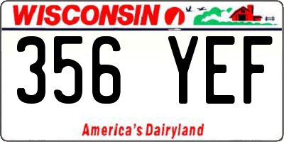 WI license plate 356YEF