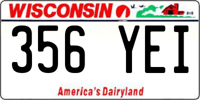 WI license plate 356YEI