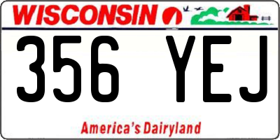 WI license plate 356YEJ