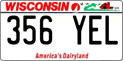 WI license plate 356YEL