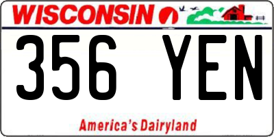 WI license plate 356YEN