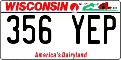 WI license plate 356YEP