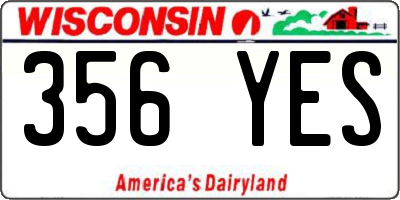 WI license plate 356YES
