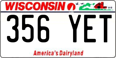 WI license plate 356YET