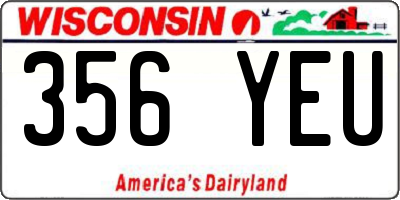 WI license plate 356YEU