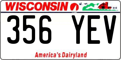 WI license plate 356YEV
