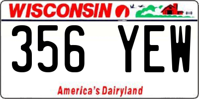 WI license plate 356YEW