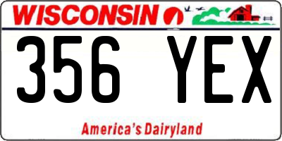 WI license plate 356YEX