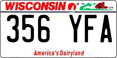 WI license plate 356YFA