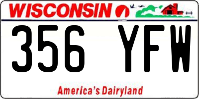 WI license plate 356YFW