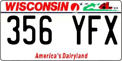 WI license plate 356YFX