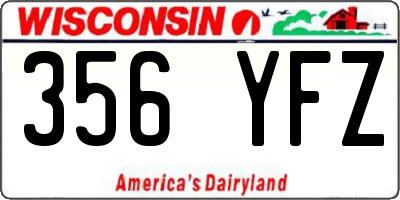 WI license plate 356YFZ