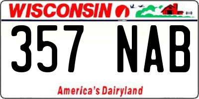 WI license plate 357NAB