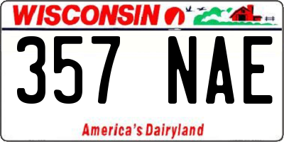 WI license plate 357NAE