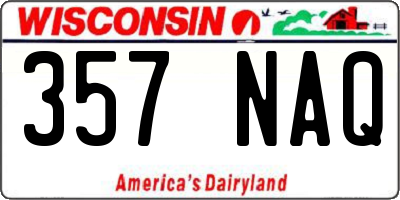 WI license plate 357NAQ