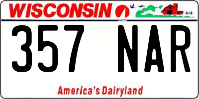 WI license plate 357NAR