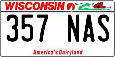 WI license plate 357NAS