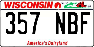 WI license plate 357NBF