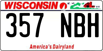WI license plate 357NBH