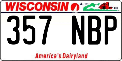 WI license plate 357NBP