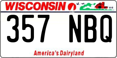 WI license plate 357NBQ