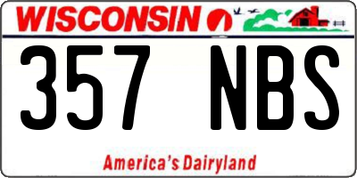 WI license plate 357NBS
