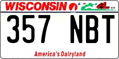 WI license plate 357NBT