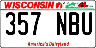WI license plate 357NBU