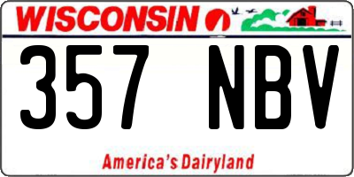 WI license plate 357NBV