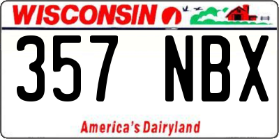 WI license plate 357NBX