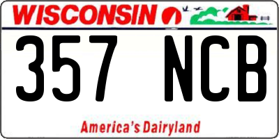 WI license plate 357NCB