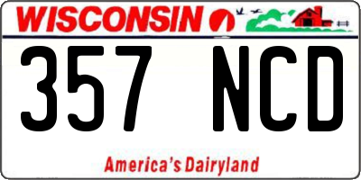 WI license plate 357NCD