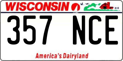 WI license plate 357NCE