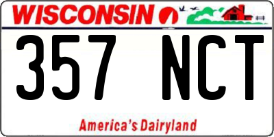 WI license plate 357NCT