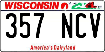WI license plate 357NCV