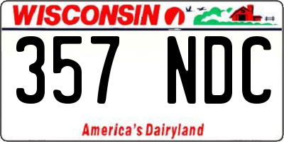 WI license plate 357NDC