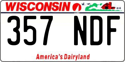 WI license plate 357NDF