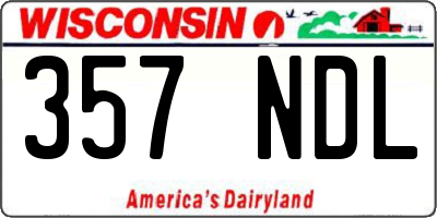 WI license plate 357NDL