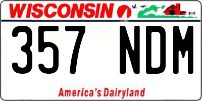 WI license plate 357NDM