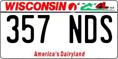 WI license plate 357NDS