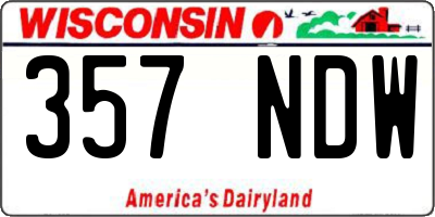 WI license plate 357NDW