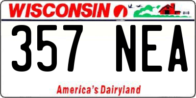 WI license plate 357NEA