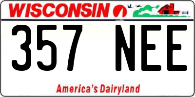 WI license plate 357NEE