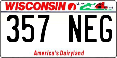 WI license plate 357NEG