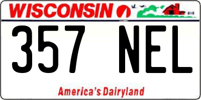 WI license plate 357NEL