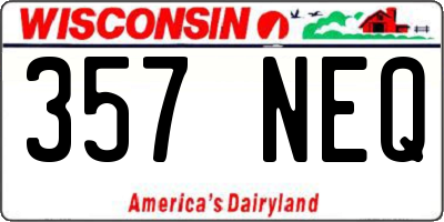 WI license plate 357NEQ