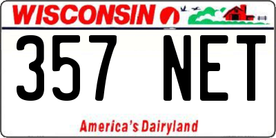 WI license plate 357NET