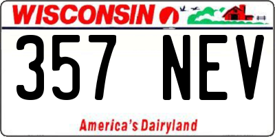 WI license plate 357NEV