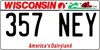 WI license plate 357NEY