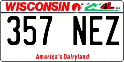 WI license plate 357NEZ